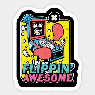 Flippin' Awesome Funny Retro Arcade Gamer Sticker